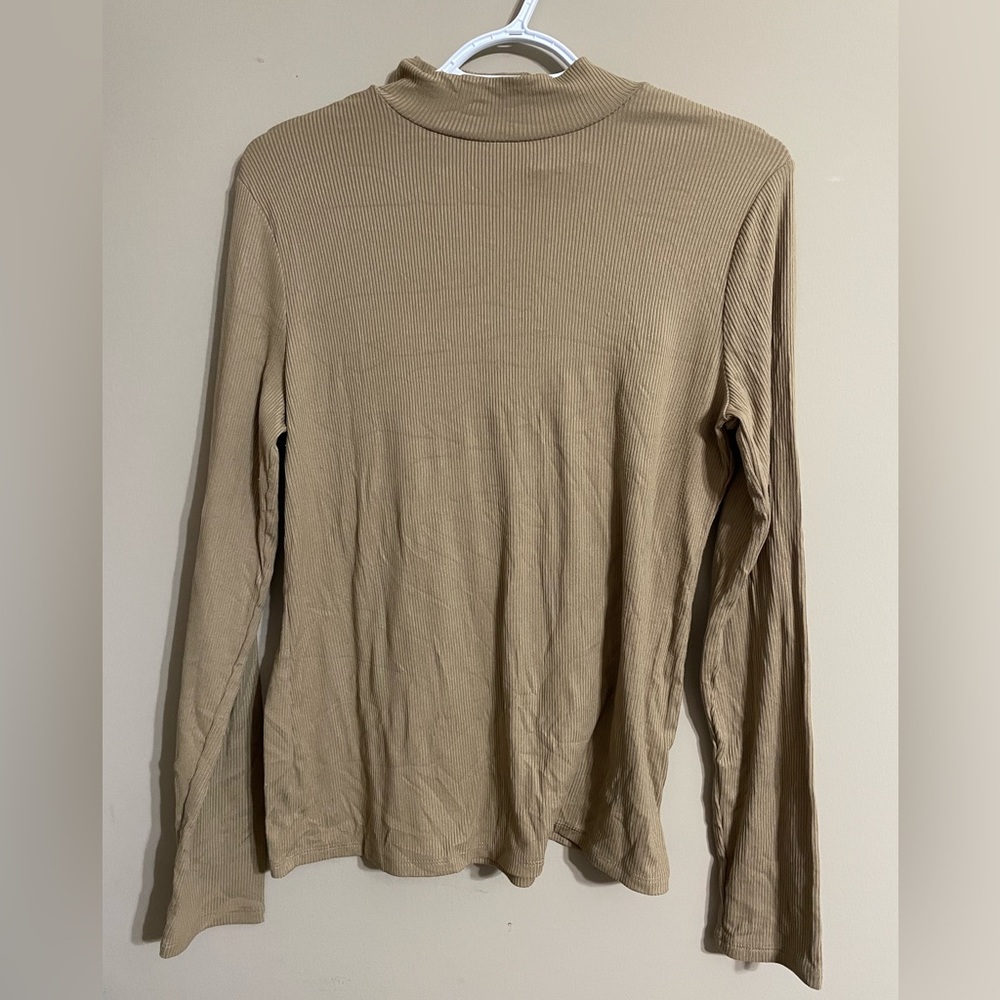 Tan mock neck long sleeve
